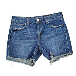 Joe's Jeans Womens 28 Cut-Off Denim Jean Shorts Blue Mid Rise Raw Edge